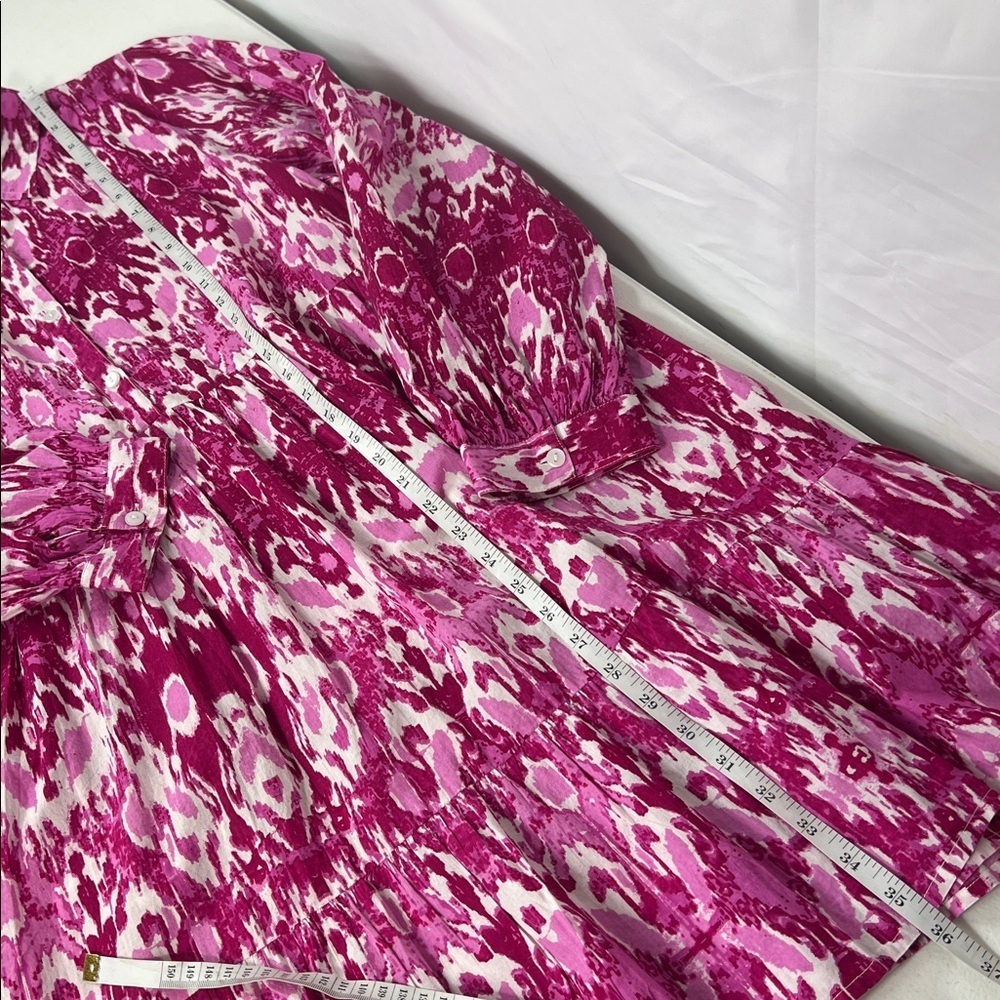 Ro's Garden Sz Large Pink Tyla Tiered Shirt Dress Cotton EUC - Picture 9 of 11